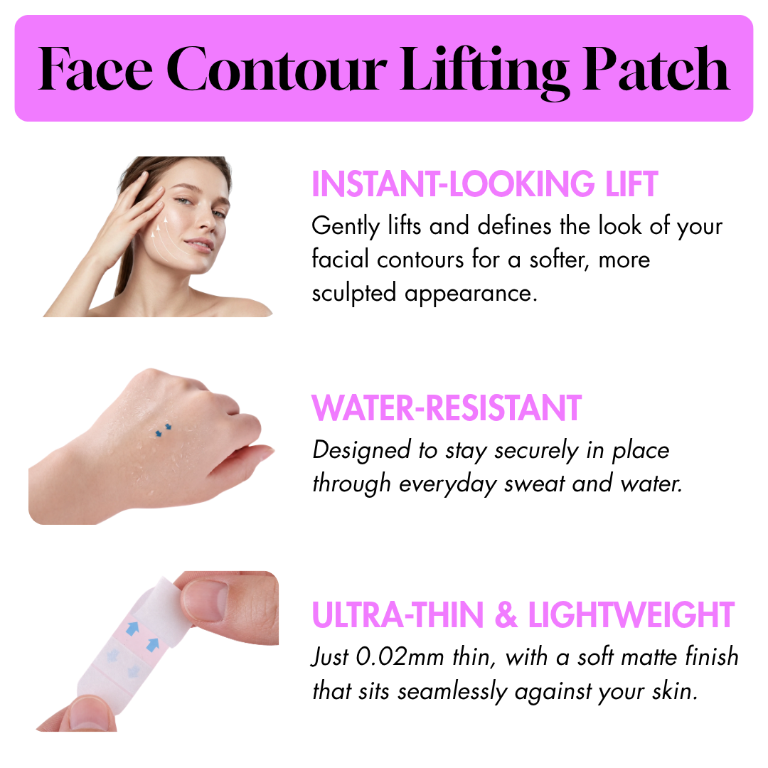 Face Contour Lifting Patch: instant-looking lift, water-resistant, ultra-thin
