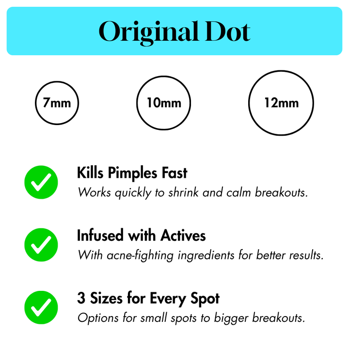 STIK Original Dot: Kills pimples fast, infused with actives, three sizes